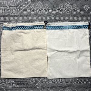 TWO Authentic TORY BURCH Cinch Cord Dust Bags Storage Cover 12” x 14.5”